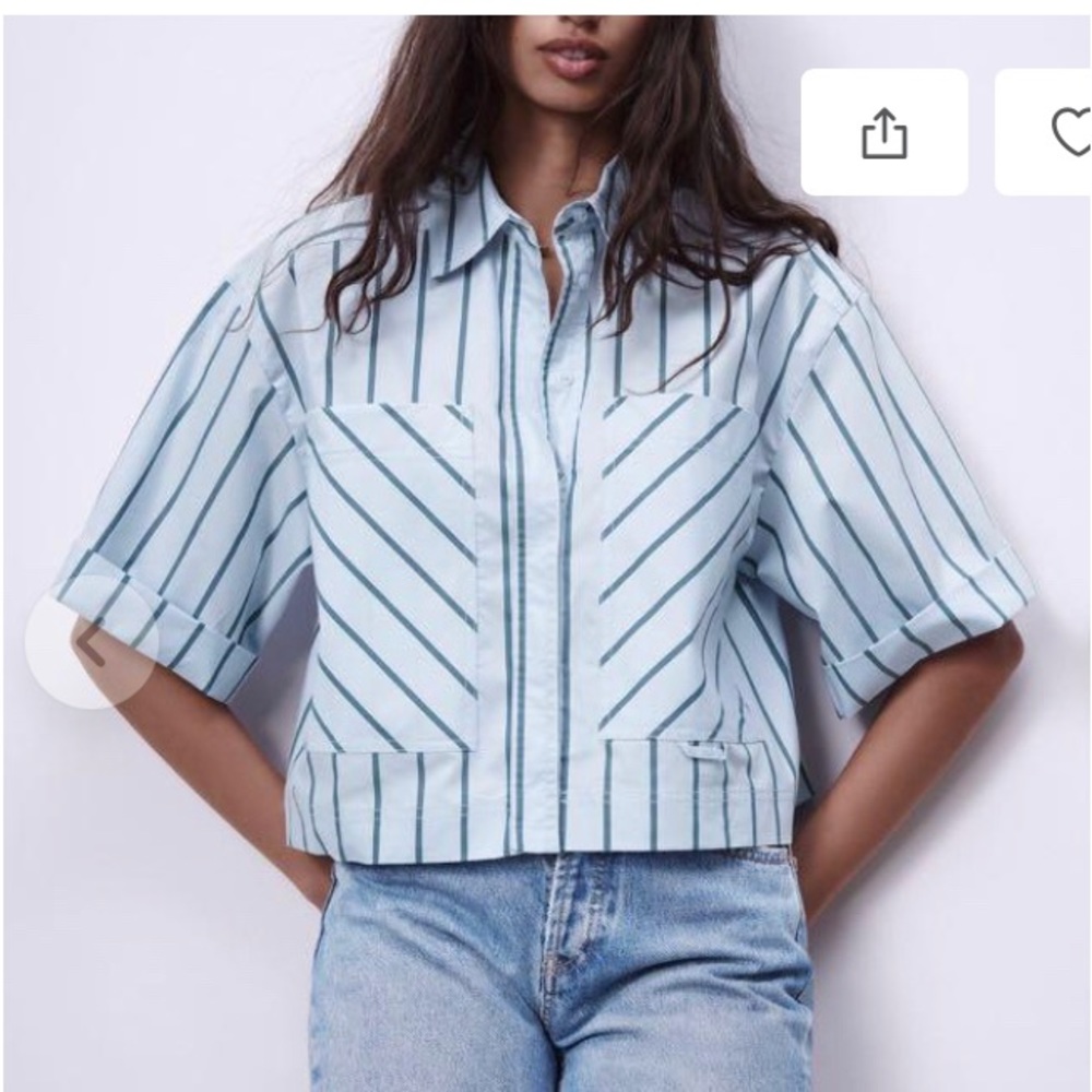 Zara striped crop top size M